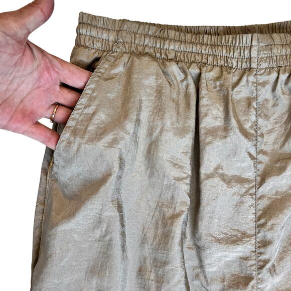 Vtg Womens 90s Workout Set Windbreaker Jacket & Pants Sz M Beige Golden Girl SEE - Picture 12 of 16